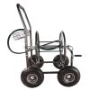 Portable Garden Hose Reel Cart with Storage Basket, Rust Resistant, Heavy Duty, 4 Wheels