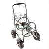 Portable Garden Hose Reel Cart with Storage Basket, Rust Resistant, Heavy Duty, 4 Wheels