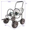 Portable Garden Hose Reel Cart with Storage Basket, Rust Resistant, Heavy Duty, 4 Wheels