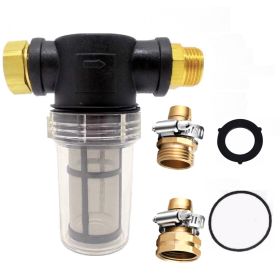Sediment Filter Attachment Garden Hose Pressure Washer Outdoor Gardening Inlet Water (size: 100MESH+ 3/4 ADAPTERS)