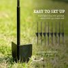 Outsunny Garden Fence, 4 Pack Steel Fence Panels, 11.4' L x 43" H, Rust-Resistant Animal Barrier Decorative Border Flower Edging for Yard, Landscape,