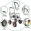Portable Garden Hose Reel Cart with Storage Basket, Rust Resistant, Heavy Duty, 4 Wheels
