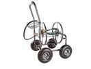 Portable Garden Hose Reel Cart with Storage Basket, Rust Resistant, Heavy Duty, 4 Wheels