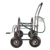 Portable Garden Hose Reel Cart with Storage Basket, Rust Resistant, Heavy Duty, 4 Wheels