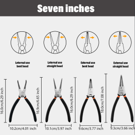 7-inch Snap Pliers 4-piece Set, Model SKQ-004 (Option: SKQ004)
