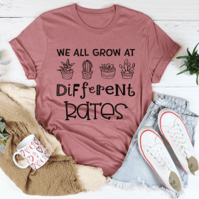 We All Grow At Different Rates T-Shirt (Color: Mauve, size: L)