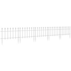 Outsunny Metal Decorative Garden Fence, 9.2' x 17.25" 5 Pack Steel Fence Panels, Decorative Border Fence for Landscape, Flower Bed, Yard Decor (Color: as Pic)